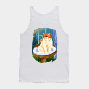 Kitty cat on the seat curious Tank Top